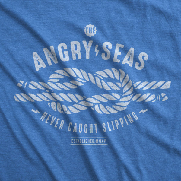 Product: "KEEP IT TIGHT" Tri-Blend T-Shirt // Description: Angry Seas NEVER SLIPPIN' design silkscreened on tee // Color: Vintage Royal Blue // Brand: The Angry Seas Clothing