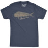 Product: "Mahi Cuts" Tri-Blend T-Shirt // Description: Angry Seas tee with monogram in off white silkscreened design // Color: Vintage Navy // Brand: The Angry Seas Clothing