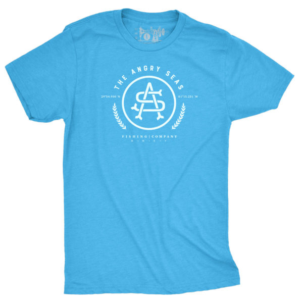 Product: "GPS" Tri-Blend T-Shirt // Description: Angry Seas tee with classic monogram silkscreened design // Color: Vintage Turquoise // Brand: The Angry Seas Clothing