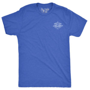 Product: "KEEP IT TIGHT" Tri-Blend T-Shirt // Description: Angry Seas NEVER SLIPPIN' design silkscreened on tee // Color: Vintage Royal Blue // Brand: The Angry Seas Clothing
