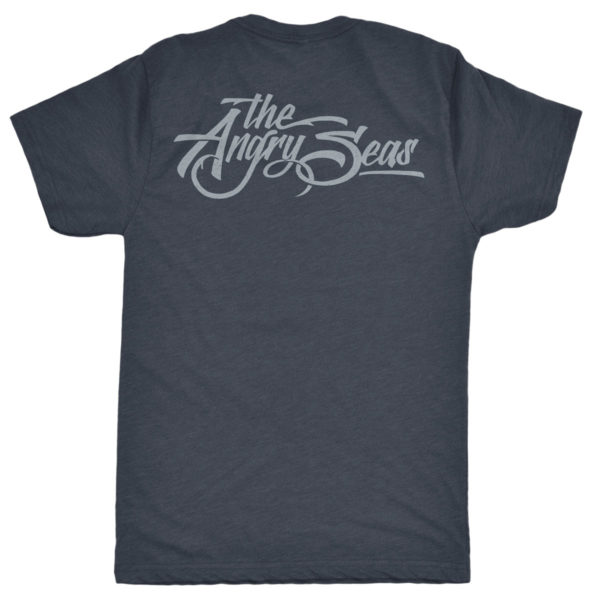 Product: "SCRIPT LOGO" Tri-Blend T-Shirt // Description: Angry Seas custom script lettering logo design silkscreened on tee // Color: Vintage Navy // Brand: The Angry Seas Clothing