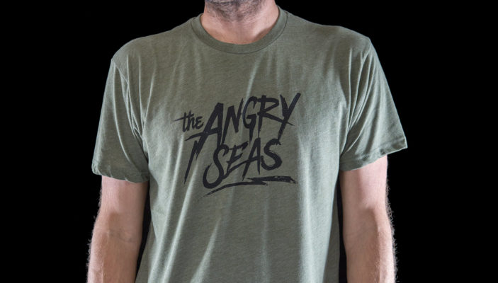 Product: "Lightning Strike" Tri-Blend T-Shirt // Description: Angry Seas tee with monogram in off white silkscreened design // Color: Military Green // Brand: The Angry Seas Clothing