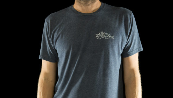 Product: "SCRIPT LOGO" Tri-Blend T-Shirt // Description: Angry Seas custom script lettering logo design silkscreened on tee // Color: Vintage Navy // Brand: The Angry Seas Clothing