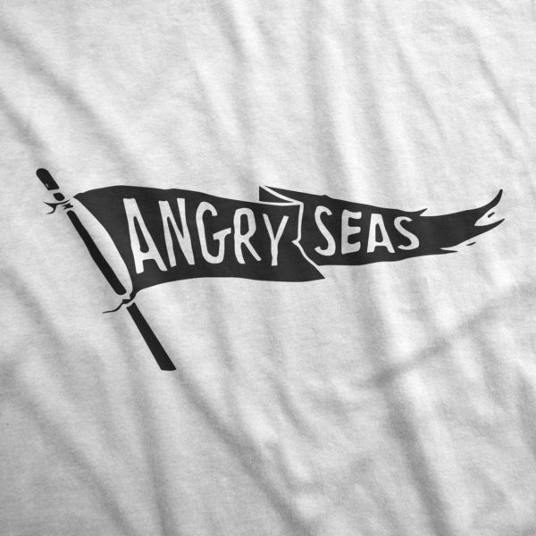 Product: "Black Flag" 50/50 T-Shirt // Description: Angry Seas tee with raise the flag silkscreened design // Color: White // Brand: The Angry Seas Clothing