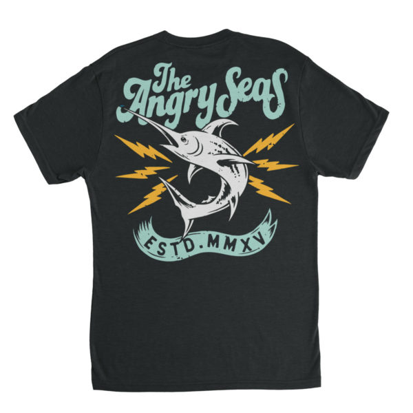 Product: "Deep Drop" Tri-Blend T-Shirt // Description: Angry Seas tee with badass silkscreened design // Color: Vintage Black // Brand: The Angry Seas Clothing